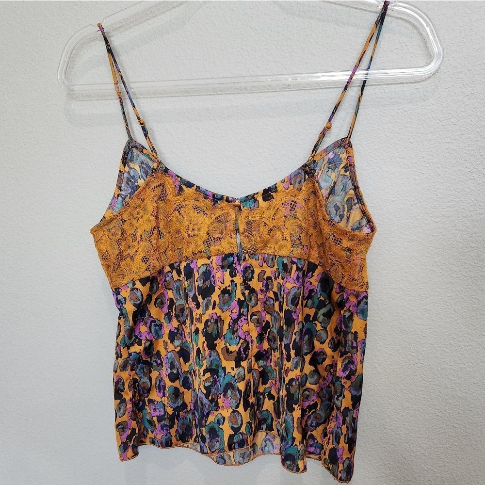 NWT Free People satin lace cheetah top - Picture 4 of 4
